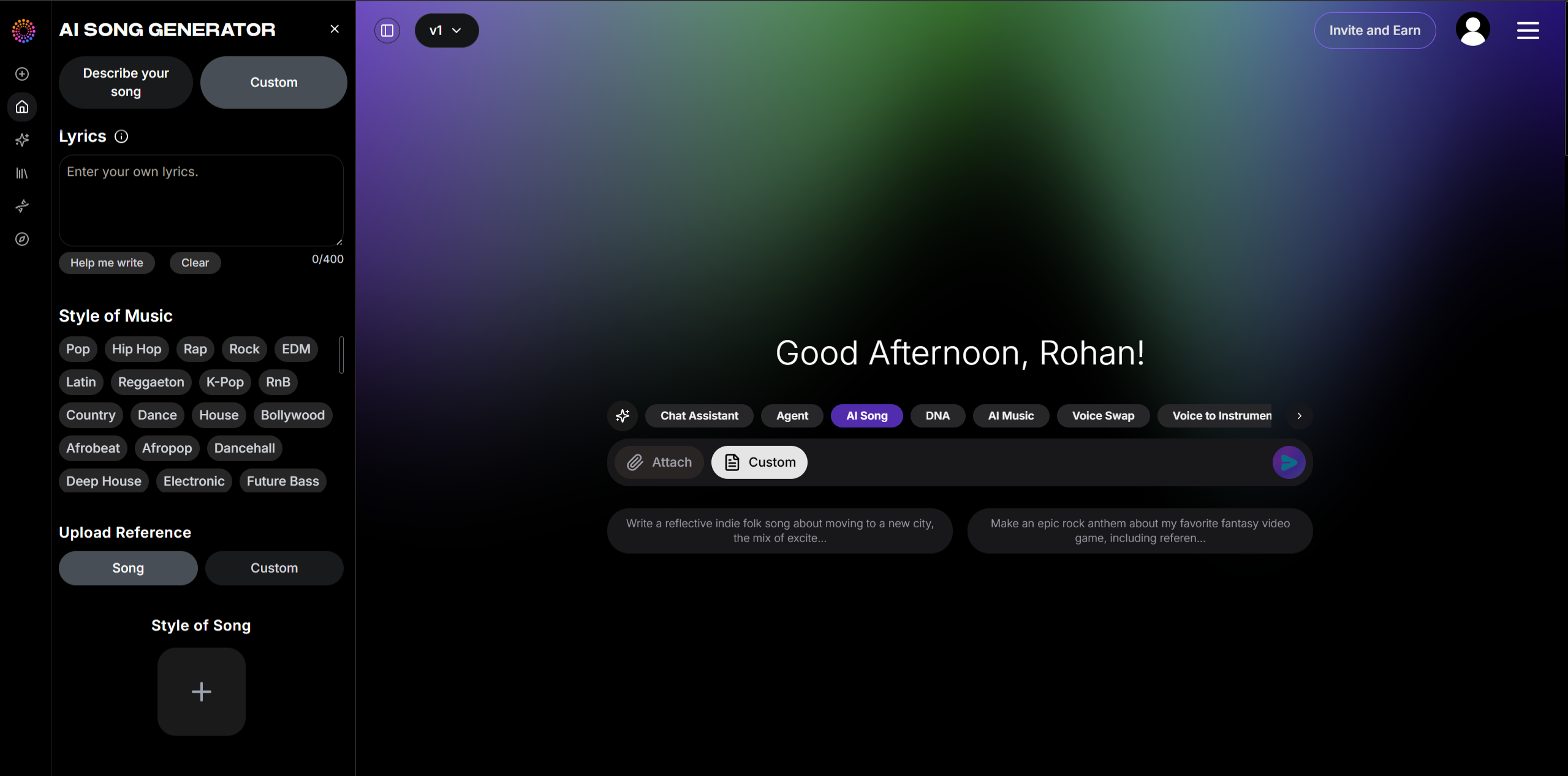 AI Song Generator Hero