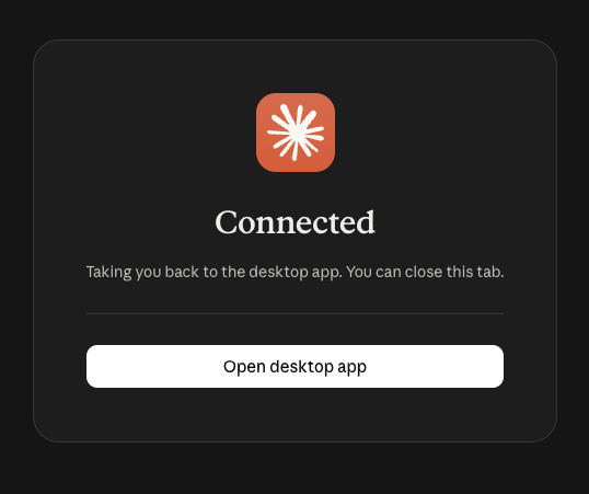A confirmation screen showing the Soundverse icon and the text Connected